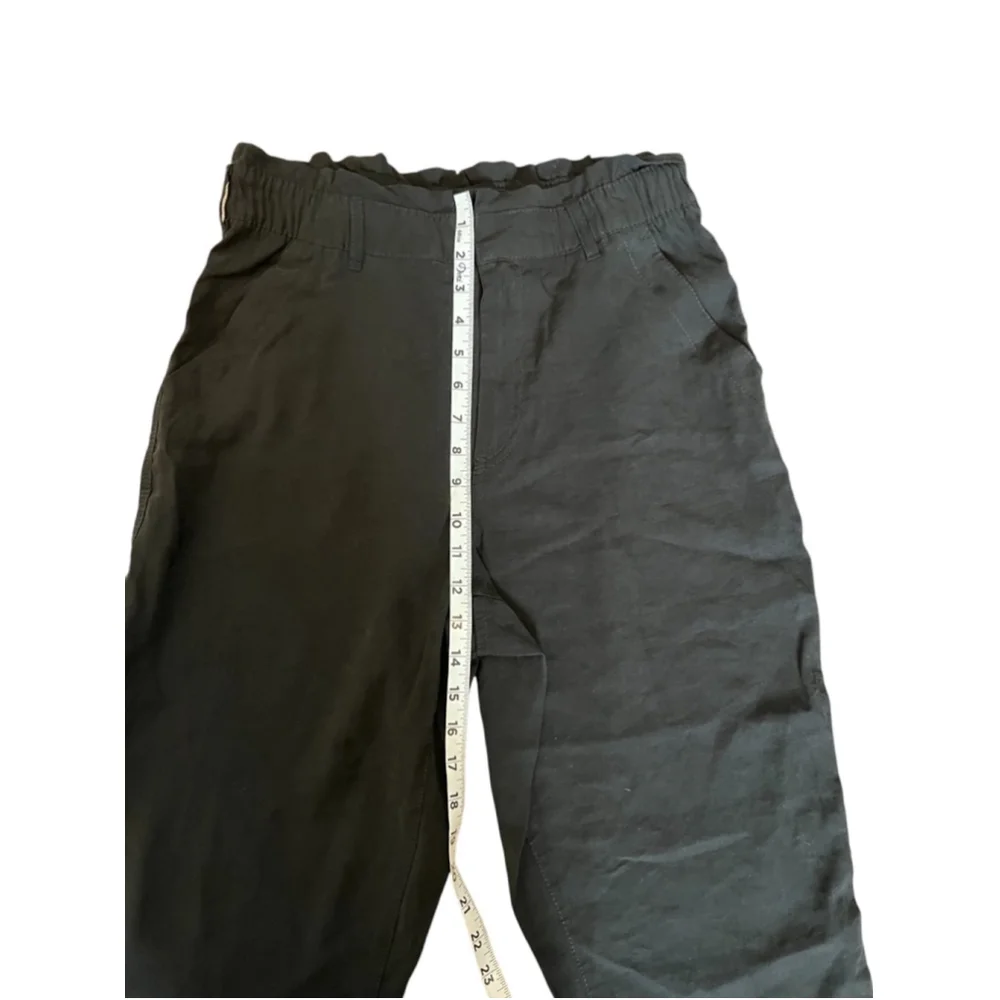 OLD NAVY Black High Waisted Straight Leg Paper Bag Pant M - Picture 6 of 9